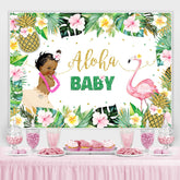 Aloha Flamingo Mädchen babydusche Hintergrund Sommer Party